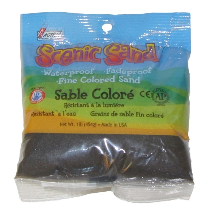 ACTÍVA Scenic Sand™ Craft Colored Sand, Deep Black, 1lb (454g) Bag