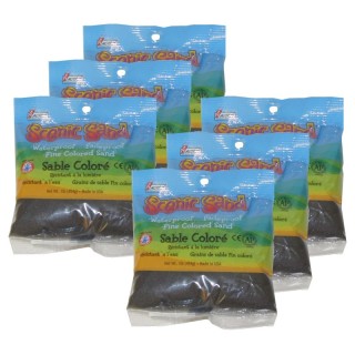 ACTÍVA Scenic Sand™ Craft Colored Sand, Deep Black, 1lb (454g) Bag, Pack of 6