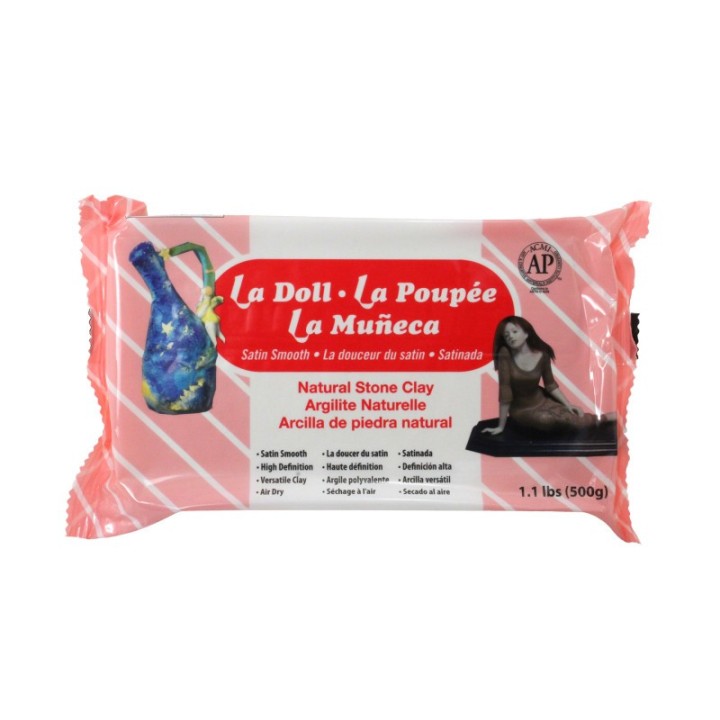 ACTÍVA La Doll Satin Smooth Natural Stone Modeling Clay, 1.1 lb (500 g)