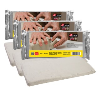 ACTÍVA Activ-Clay™ Air Drying Clay, Extra White, 1.1 lb (500 g), Pack of 3