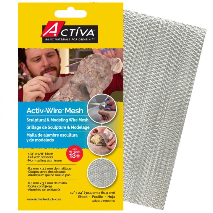 ACTÍVA Sculptural & Modeling Activ-Wire Mesh™, 12x24 in Sheet, Large Weave (1/4x1/8 in)