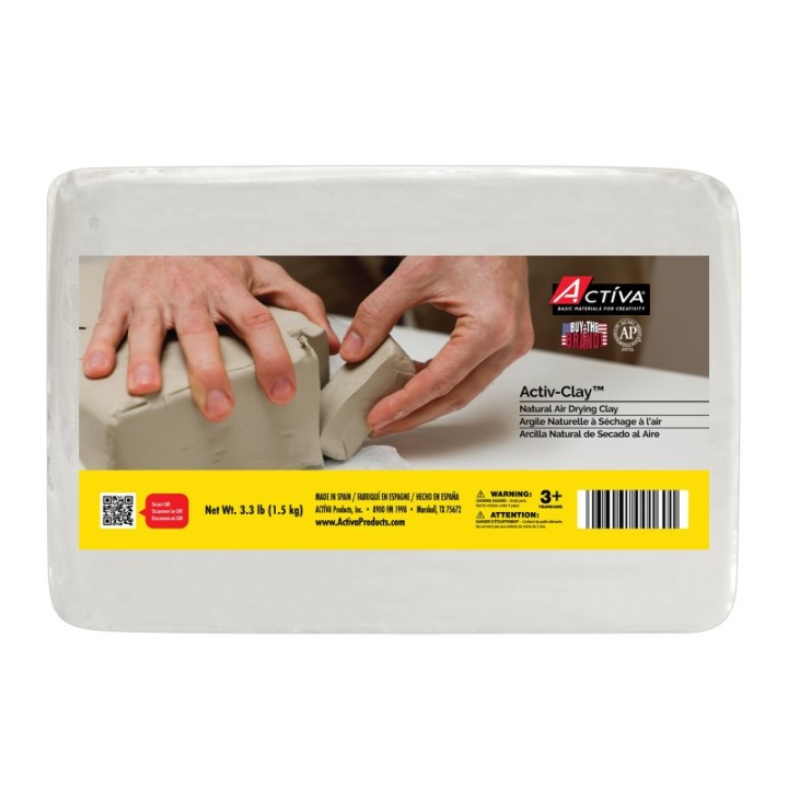 ACTÍVA Activ-Clay™ Air Drying Clay, Extra White, 3.3 lb (1.5 kg)