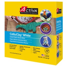 ACTÍVA CelluClay® Instant Paper Mâché, Dries White, 1 lb