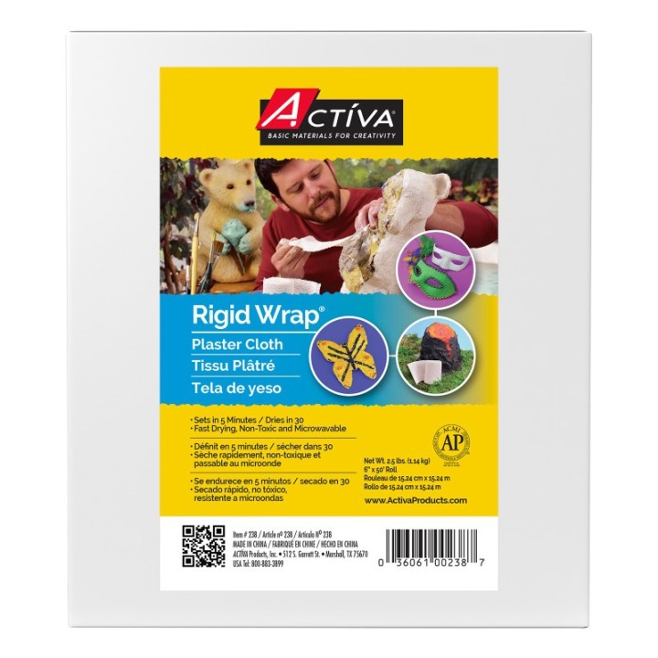 ACTÍVA Rigid Wrap™ Plaster Cloth, 6"W x 50'L Roll