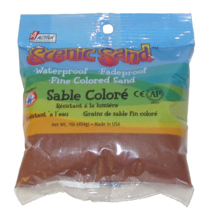 ACTÍVA Scenic Sand™ Craft Colored Sand, Dark Brown, 1 lb (454 g) Bag