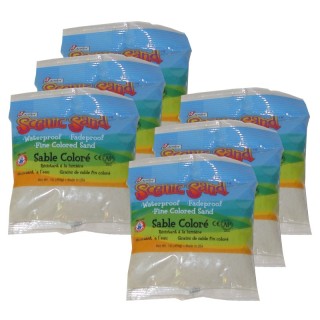 ACTÍVA Scenic Sand™ Craft Colored Sand, White, 1 lb (454 g) Bag, Pack of 6