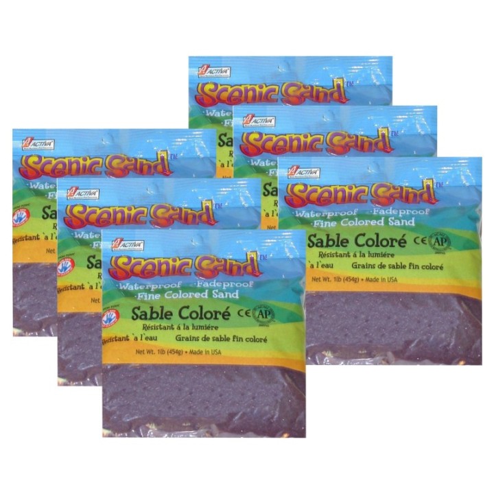 ACTÍVA Scenic Sand™ Craft Colored Sand, Purple, 1lb (454g) Bag, Pack of 6