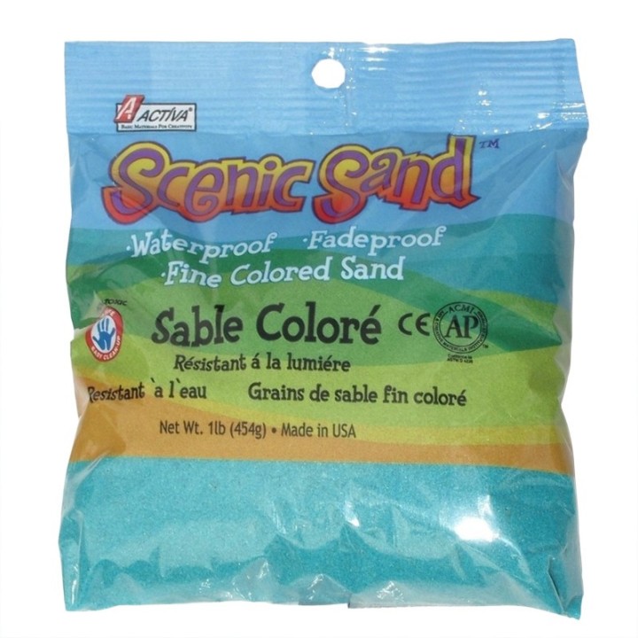ACTÍVA Scenic Sand™ Craft Colored Sand, Turquoise, 1 lb (454 g) Bag