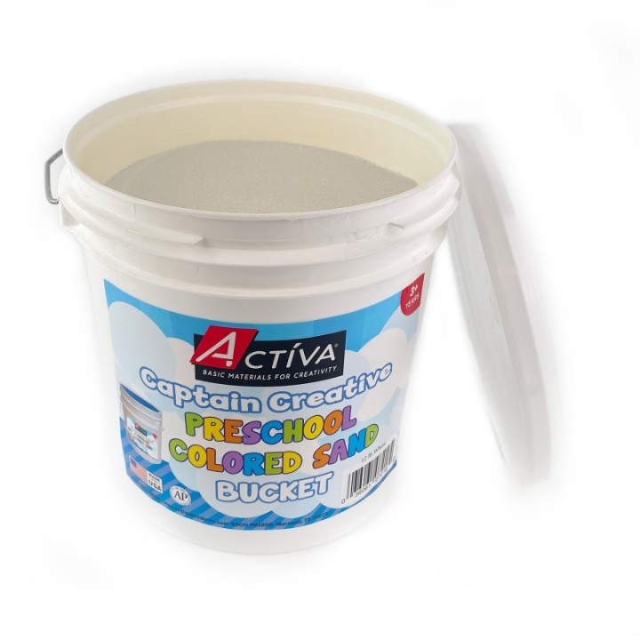 Captain Creative Preschool Colored Sand, Sand Art, White, 12 lb Bucket