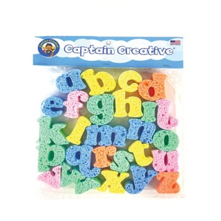 Captain Creative Super Sponges, 2", Lower Case Alphabet, 26 Pieces