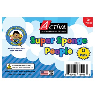 Captain Creative Super Sponges, People Shape, Pack of 12