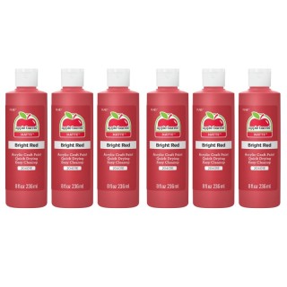 Apple Barrel Acrylic Paint Matte, 8oz., Bright Red, Pack of 6