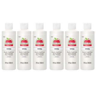 Apple Barrel Acrylic Paint Matte, 8oz., White, Pack of 6