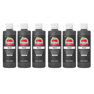 Apple Barrel Acrylic Paint Matte, 8oz., Black, Pack of 6