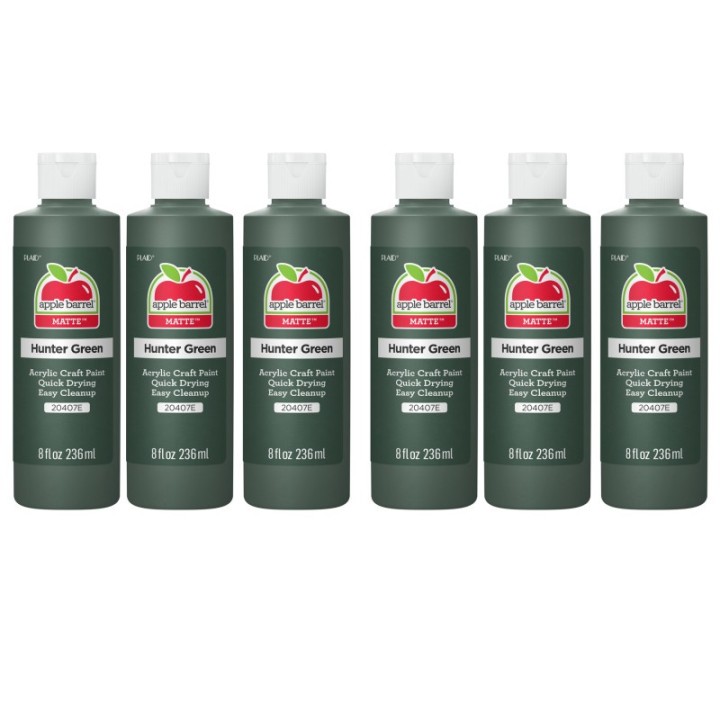 Apple Barrel Acrylic Paint Matte, 8oz., Hunter Green, Pack of 6