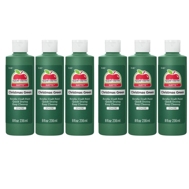 Apple Barrel Acrylic Paint Matte, 8oz., Christmas Green, Pack of 6