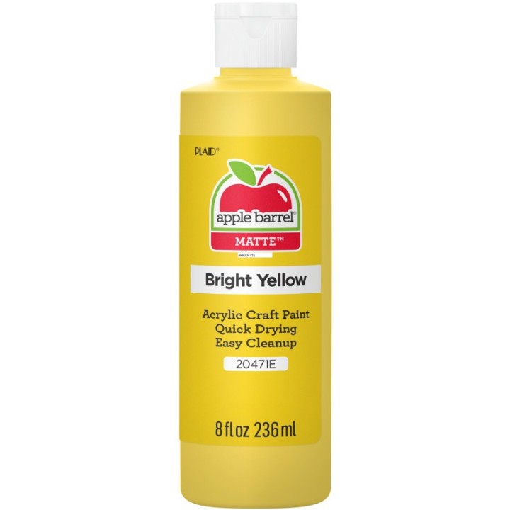 Apple Barrel Acrylic Paint Matte, 8oz., Bright Yellow