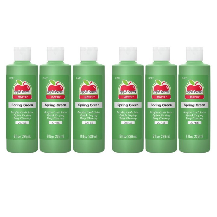 Apple Barrel Acrylic Paint Matte, 8oz., Spring Green, Pack of 6