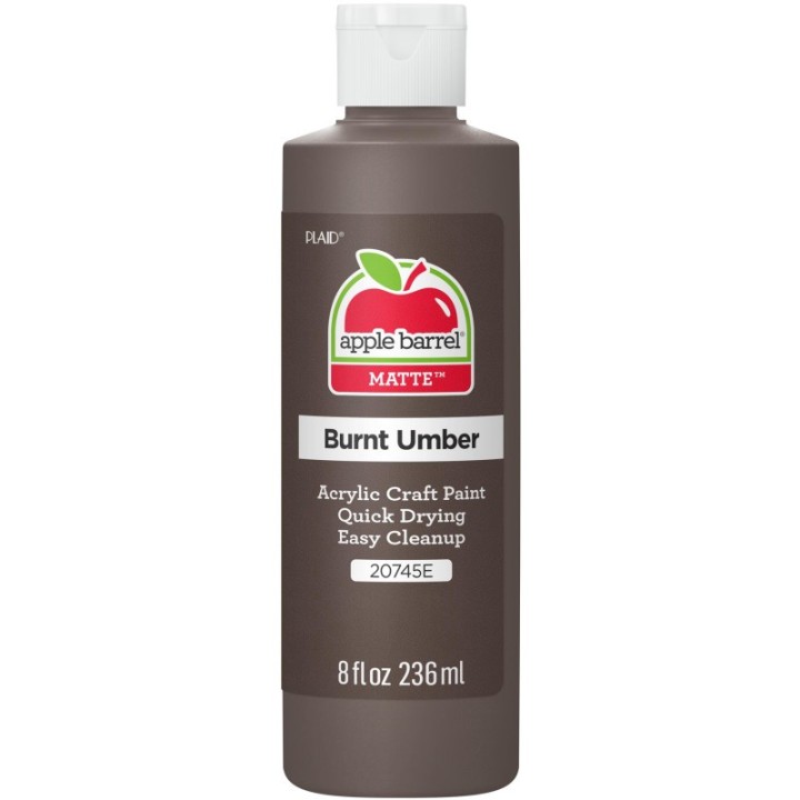Apple Barrel Acrylic Paint Matte, 8oz., Burnt Umber