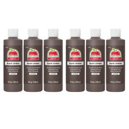 Apple Barrel Acrylic Paint Matte, 8oz., Burnt Umber, Pack of 6