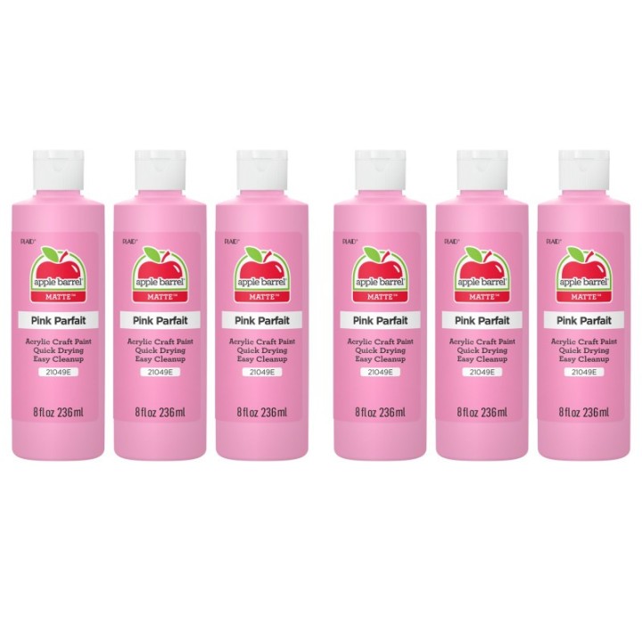 Apple Barrel Acrylic Paint Matte, 8oz., Pink Parfait, Pack of 6
