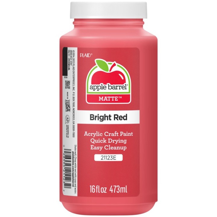 Apple Barrel Acrylic Paint Matte, 16oz., Bright Red