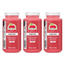 Apple Barrel Acrylic Paint Matte, 16oz., Bright Red, Pack of 3