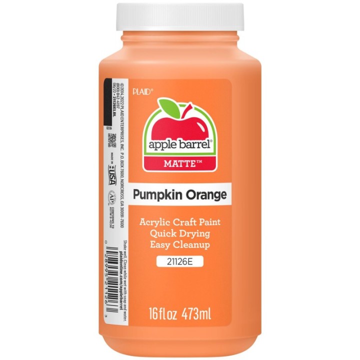 Apple Barrel Acrylic Paint Matte, 16oz., Pumpkin Orange