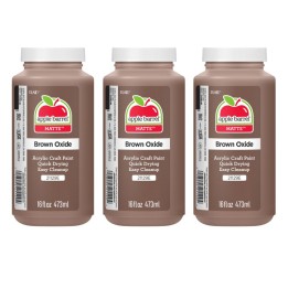 Apple Barrel Acrylic Paint Matte, 16oz., Brown Oxide, Pack of 3