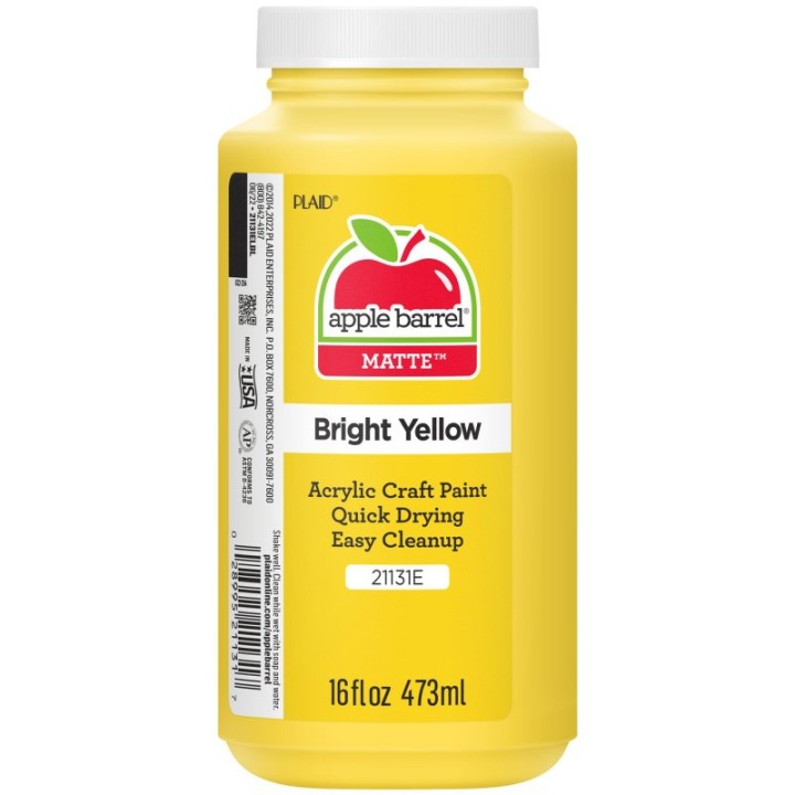 Apple Barrel Acrylic Paint Matte, 16oz., Bright Yellow