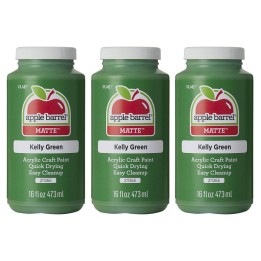 Apple Barrel Acrylic Paint Matte, 16oz., Kelly Green, Pack of 3