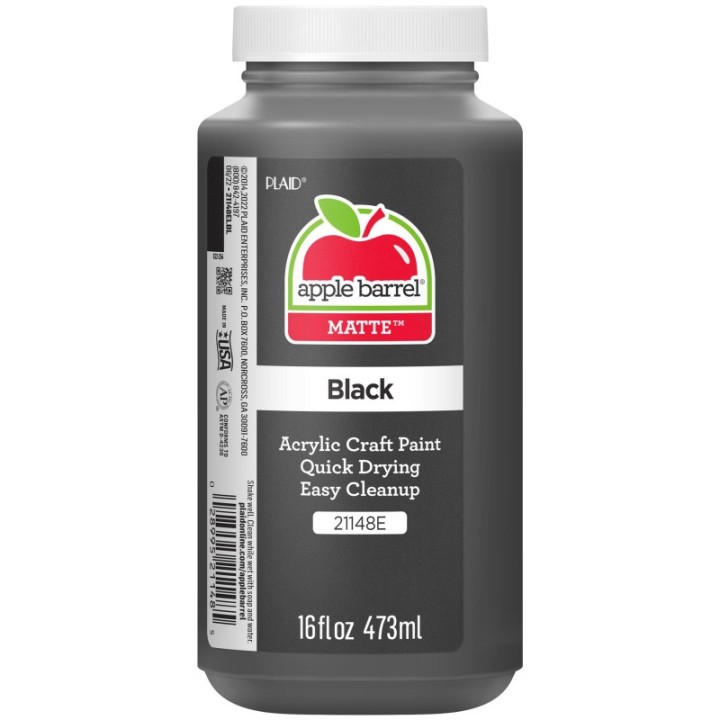 Apple Barrel Acrylic Paint Matte, 16oz., Black