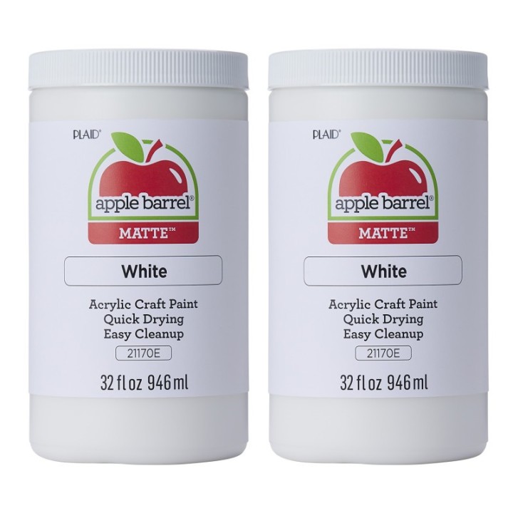 Apple Barrel Acrylic Paint Matte, 32oz., White, Pack of 2