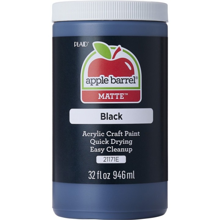 Apple Barrel Acrylic Paint Matte, 32oz., Black
