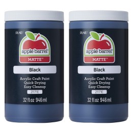 Apple Barrel Acrylic Paint Matte, 32oz., Black, Pack of 2