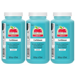 Apple Barrel Acrylic Paint Matte, 16oz., Caribbean, Pack of 3
