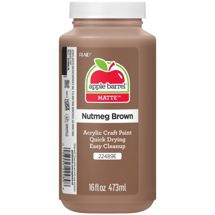 Apple Barrel Acrylic Paint Matte, 16oz., Nutmeg Brown