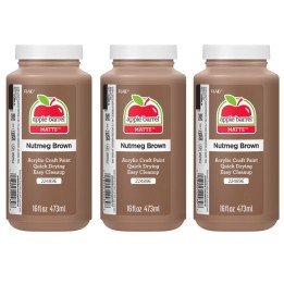 Apple Barrel Acrylic Paint Matte, 16oz., Nutmeg Brown, Pack of 3