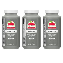 Apple Barrel Acrylic Paint Matte, 16oz., Pewter Gray, Pack of 3