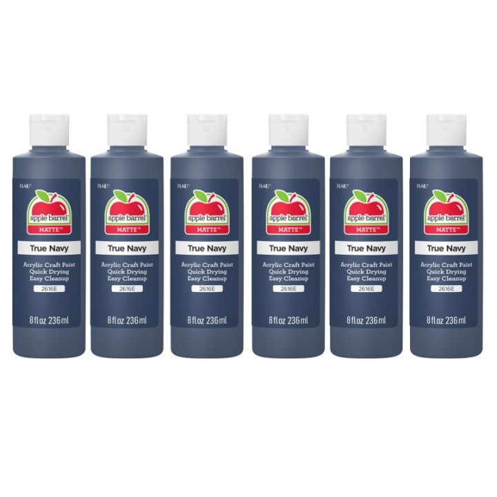 Apple Barrel Acrylic Paint Matte, 8oz., True Navy, Pack of 6