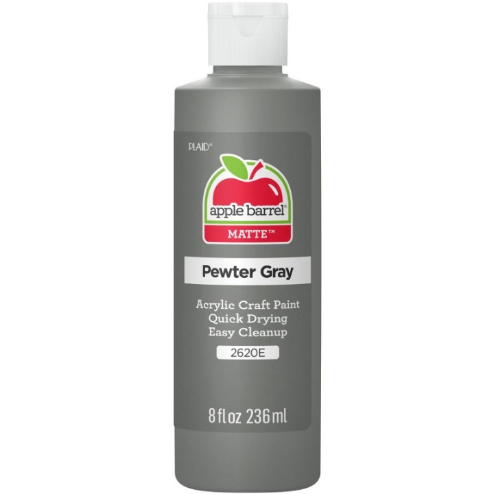 Apple Barrel Acrylic Paint Matte, 8oz., Pewter Gray