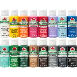 Apple Barrel Multi-Surface Acrylic Paint, 2oz., 16-Piece Set