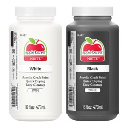 Apple Barrel Acrylic Paint Matte, 16oz., White & Black, 2-Piece Set