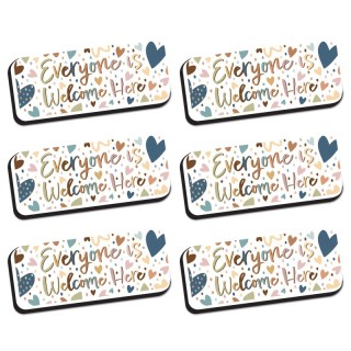 Ashley Productions® Magnetic Whiteboard Eraser, Everyone is Welcome, Pack of 6