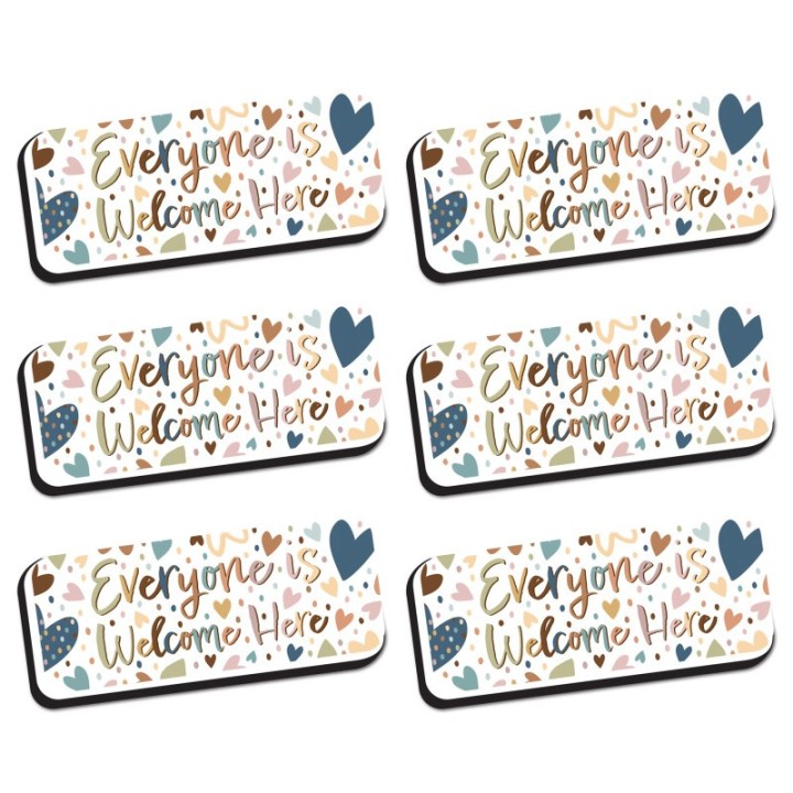 Ashley Productions® Magnetic Whiteboard Eraser, Everyone is Welcome, Pack of 6