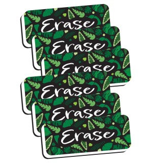 Ashley Productions® Magnetic Whiteboard Eraser, Greenery with Erase, 2" x 5", Pack of 6