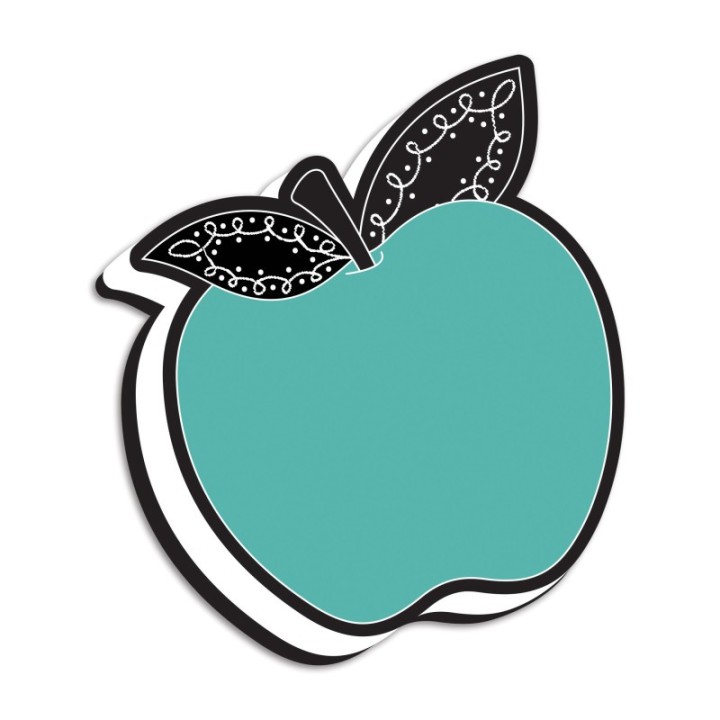 Ashley Productions® Magnetic Whiteboard Eraser, Teal Apple with Chalk Loop Leaves