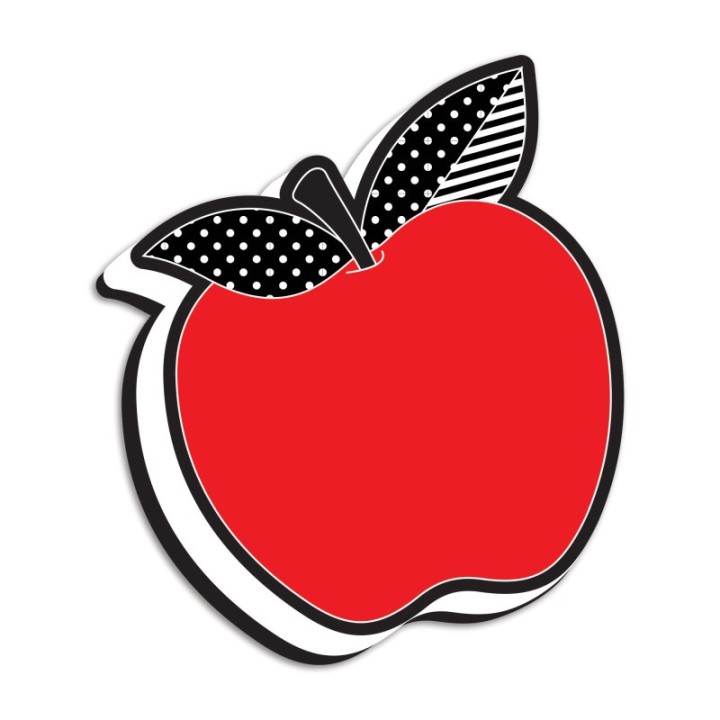 Ashley Productions® Magnetic Whiteboard Eraser, Red Apple with Black and White Leaves