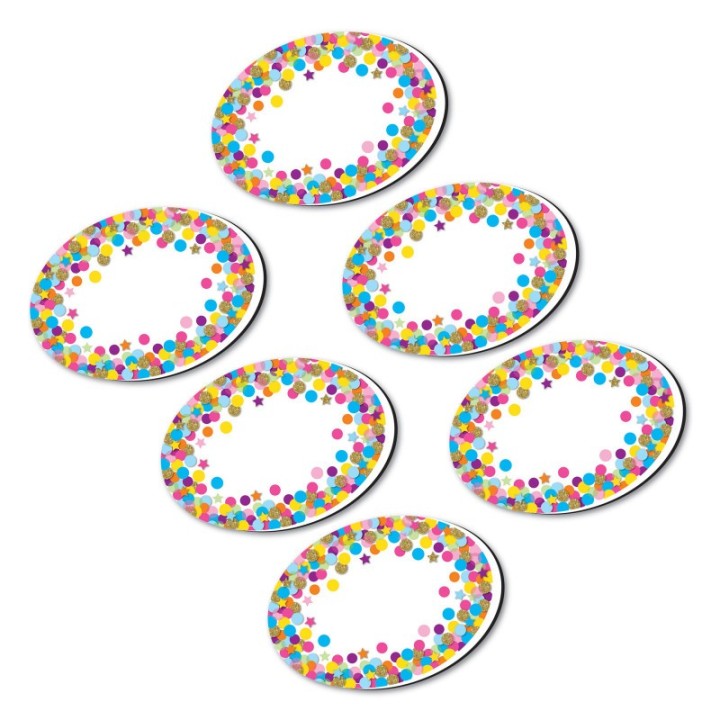 Ashley Productions® Magnetic Whiteboard Eraser, Oval Confetti, Pack of 6