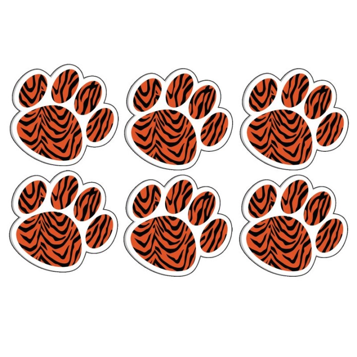 Ashley Productions® Magnetic Whiteboard Eraser, Tiger Paw, Pack of 6
